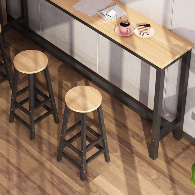 1/3/4/5 Pieces Bar Stool and Table Set Full Natural and Black