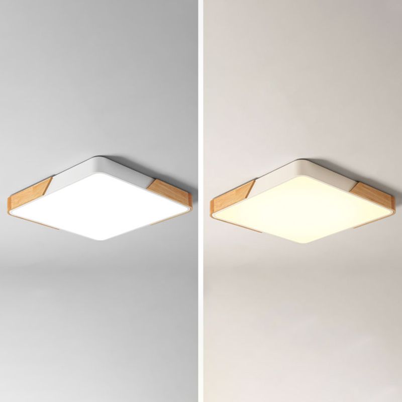 Modern Ceiling Light Fixture 1-Light Flush Mount Ceiling Lamp with Wood