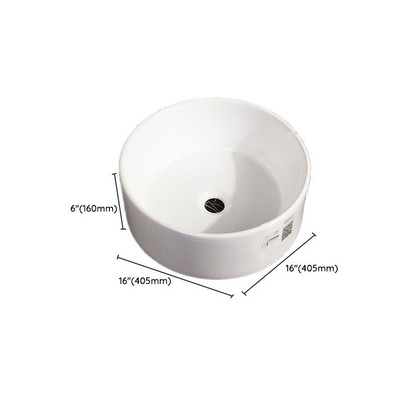 Vitreous China Vessel Lavatory Sink Contemporary Vessel Bathroom Sink