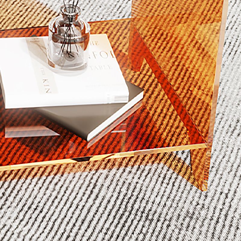 Modern Acrylic 22.04" Tall End Table Rectangular Sled Side Table