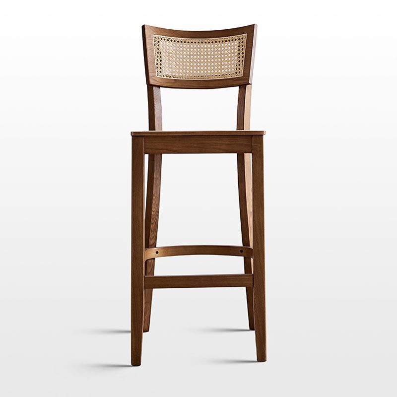 Contemporary Wood Kitchen Dining Room Stool Low Back Bar Armless Stool