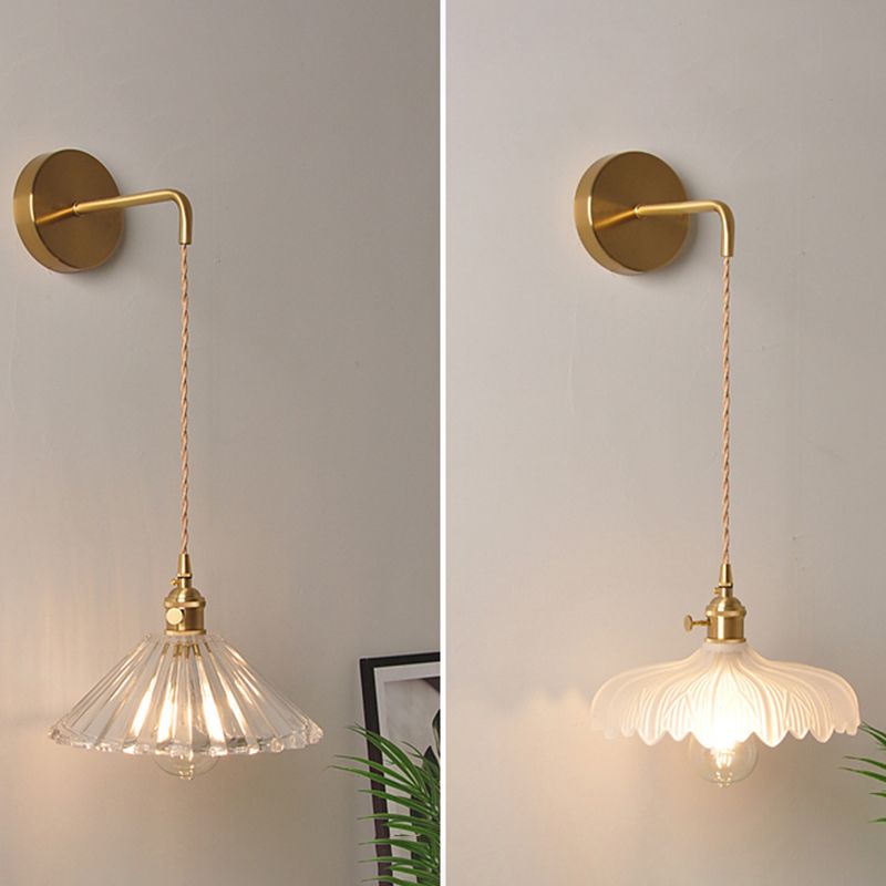 Modern Style Glass Shade Wall Light Sconce Creative Wall Light Fixture for Bedroom