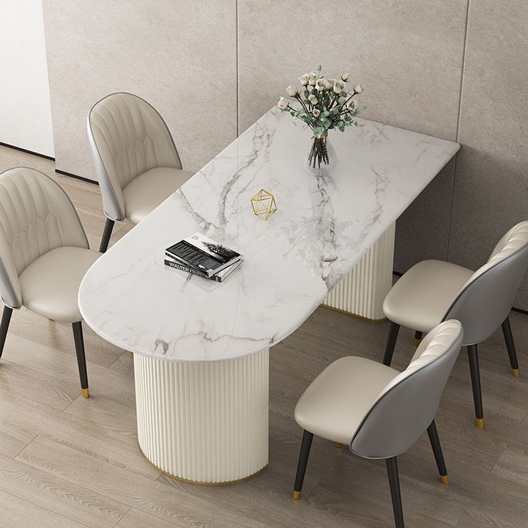 Table à manger en pierre de style simplicité Double base de base de base de base de forme libre pour la maison