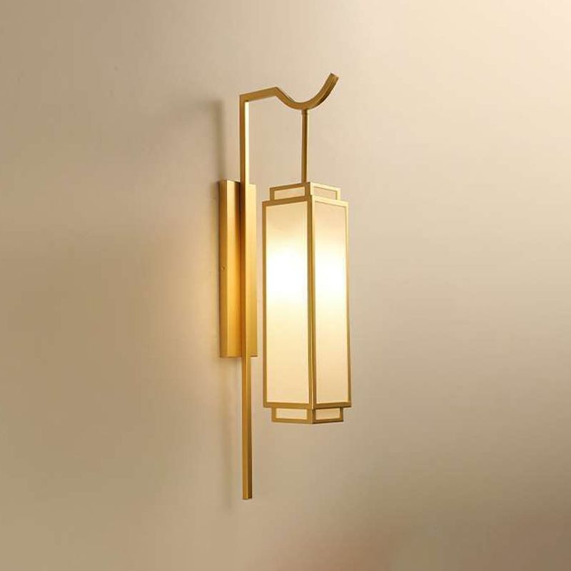 1 Light Geometric Wall Mount Light Modern Fabric Wall Lamp for Bedroom