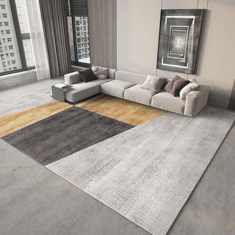 Abstract Living Room Rug Industrial Style Carpet Polyester Washable Area Rug