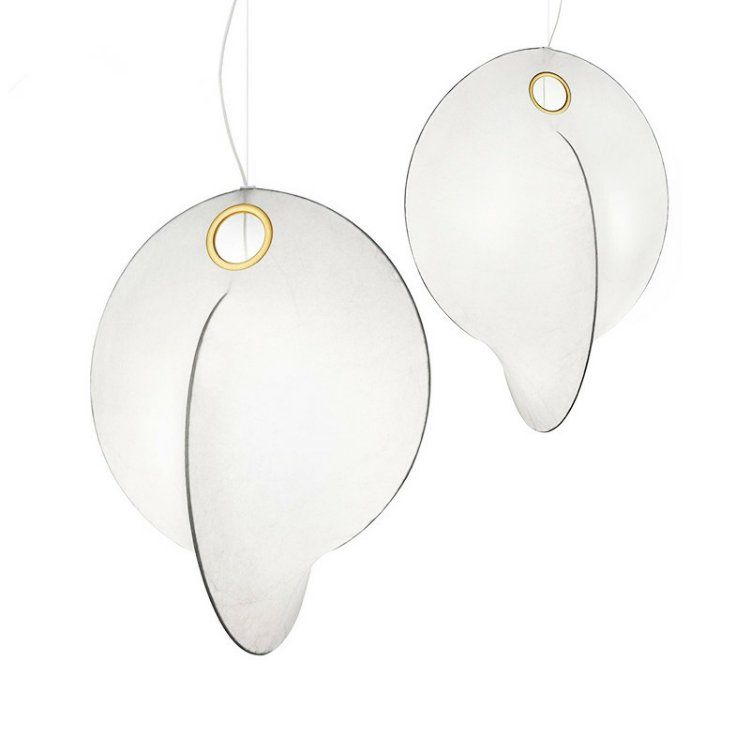 White Silk Pendant Light in Modern Style 1-Light Unique Shape Hanging Lights
