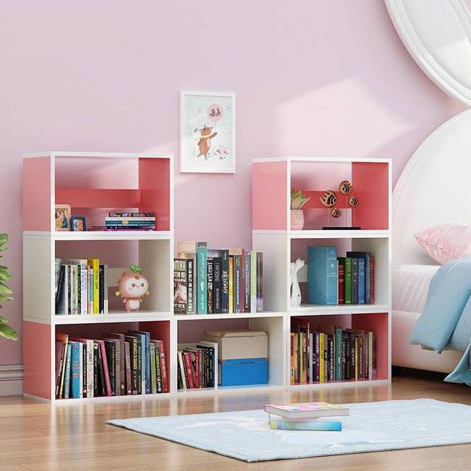 11"H Modern Style Bookcase Wood Open Back Bookshelf for Home Office