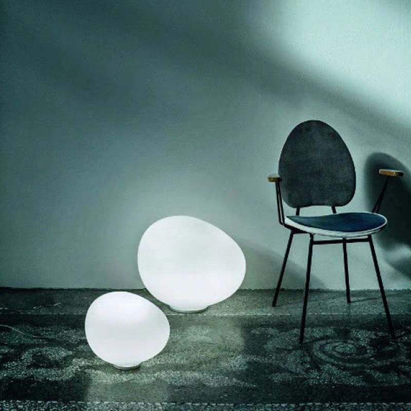 Modern Minimalist Style Spherical Table Lamp Glass 1 Light Table Light for Bedroom