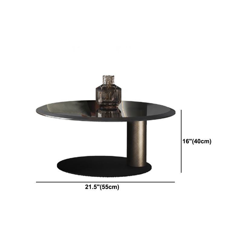 Nordic Style Cocktail Table Walnut/black Wood Round Coffee Table