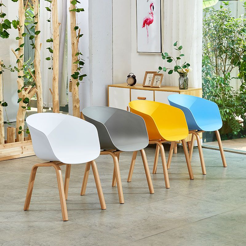 Casa contemporanea sedia a braccio posteriore solido in pelle Sedia da pranzo finitura