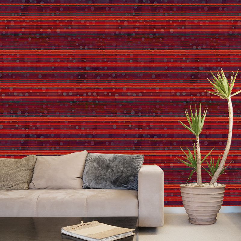 Striped Geometric Illustration Mural Moisture Resistant Wall Decor for House Interior