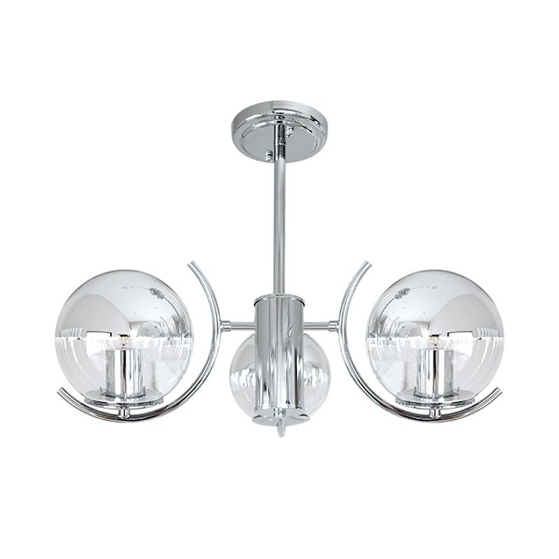 Globe Pendant Lights Modernism Glass Pendant Lighting Fixtures in Silver