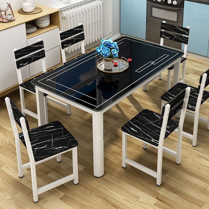 Modern Glass Dinning Table Rectangle Dining Table for Kitchen