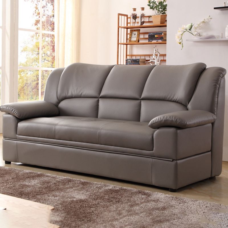 Glam Leather Pillow Top Arms Sleeper Sofa Biscuit Back Upholstered Sofa Bed