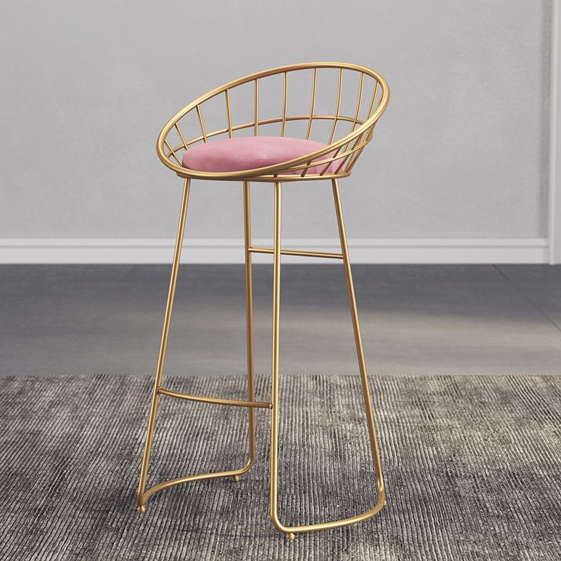 Modern Metal Armless Bar Stool Low Back Armless Bar Chair with Metal Legs