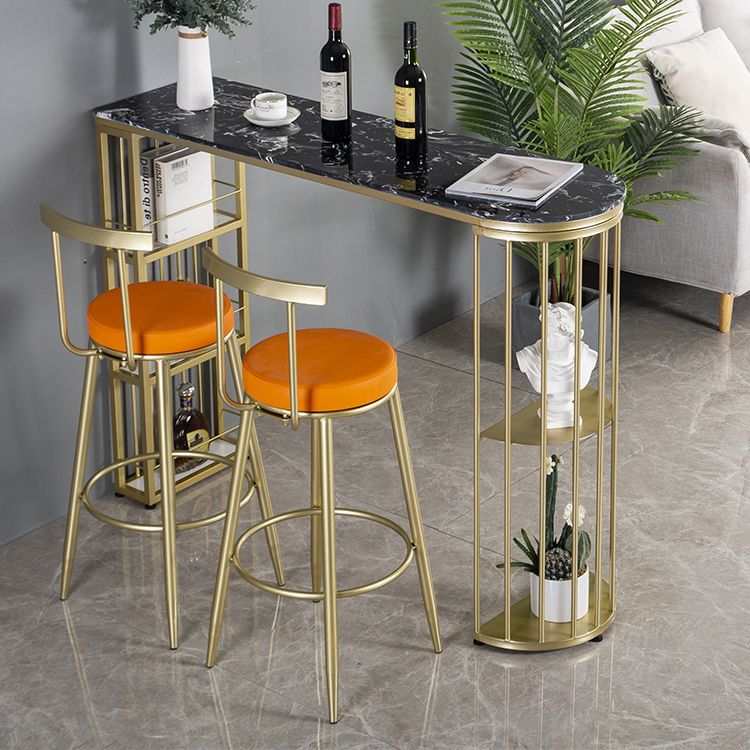 1/2/3 Pieces Oval Modern Faux Marble Top Counter Height Pub Set