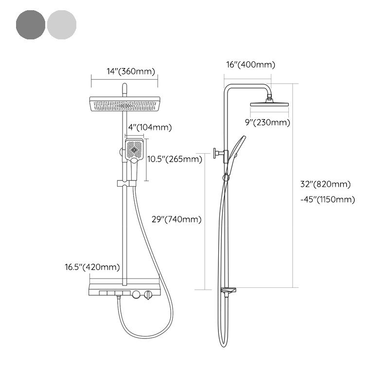 Modern Shower Set Slide Bar Handheld Shower Head Wall Mounted Shower System