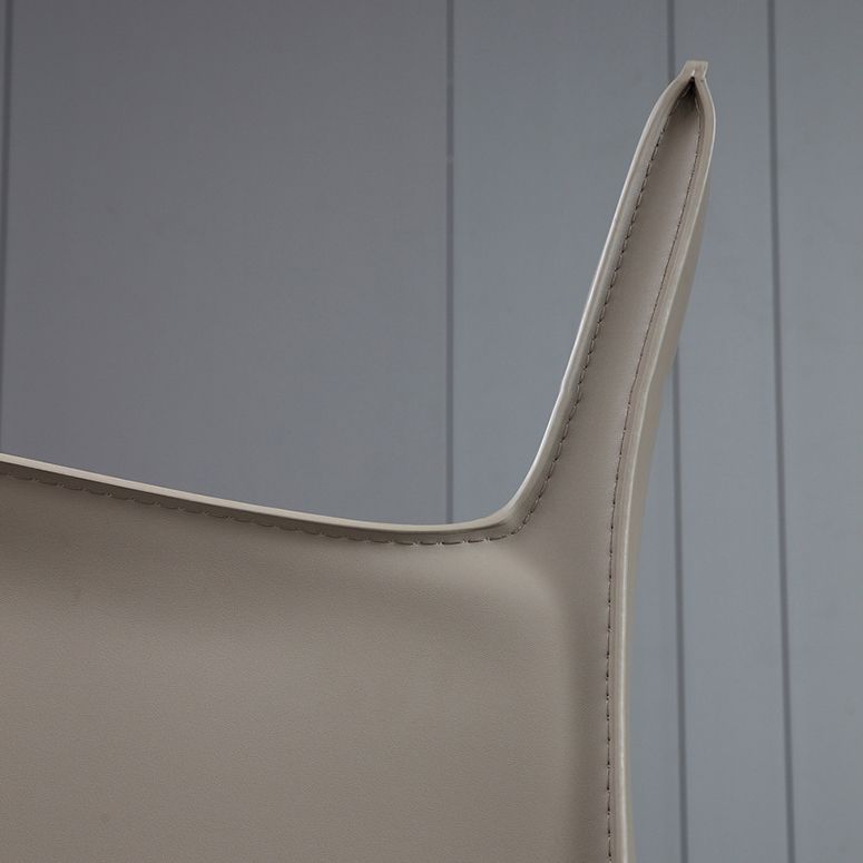 Matte Finish Solid Back Chair Designer Style Home Leather Arm Chair