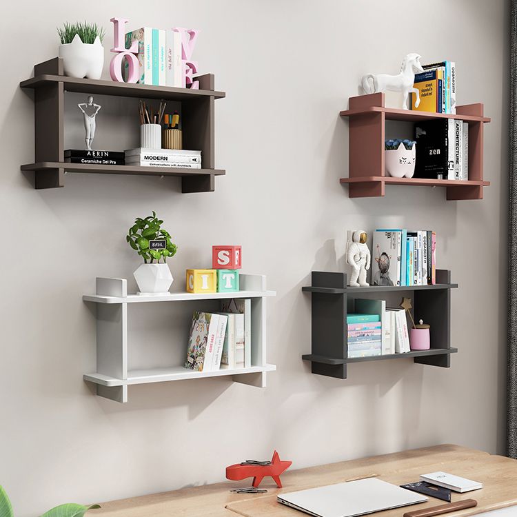 Closed Back Bookshelf Contemporary Style Wall Mounted Bookcase for Study Room and Office