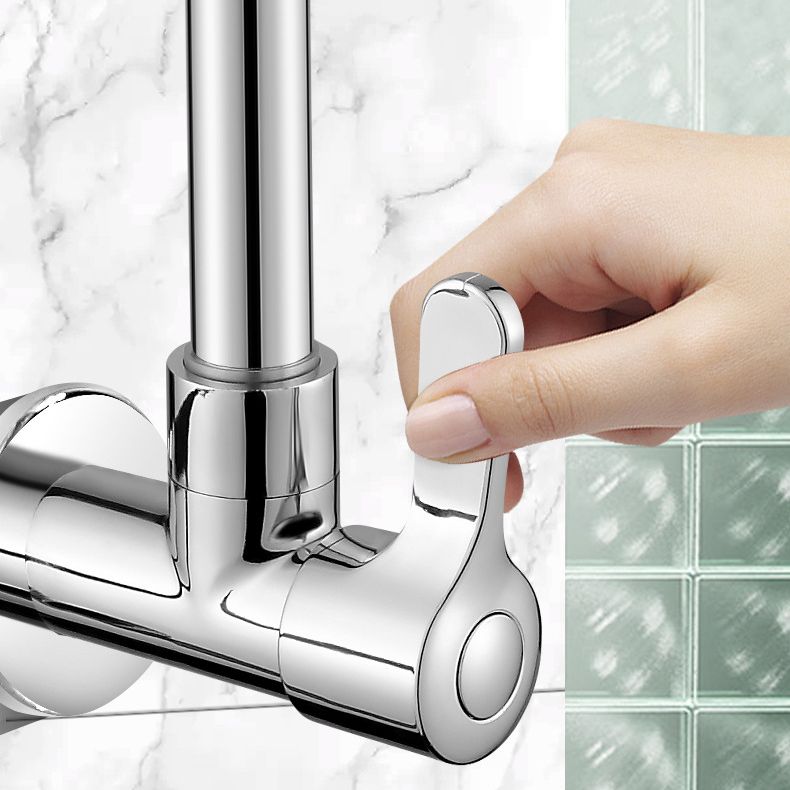 Contemporary Single Handle Kitchen Faucet Pull-down Wall-mounted Faucet in Chrome