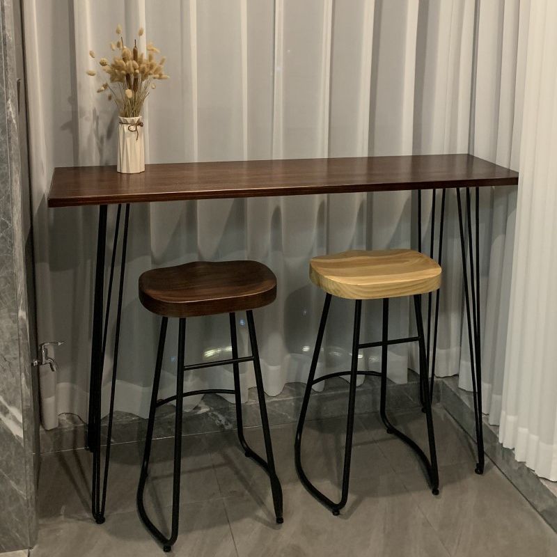 Modern Armless Counter Stool Iron Cafe Bar Stool with Seat and Pedal
