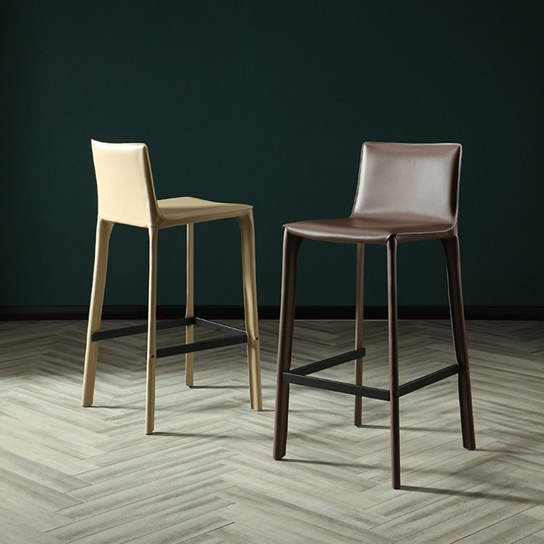 Modern Style Bar-stool Leather Counter Bar Stool with Metal Legs for Kitchen