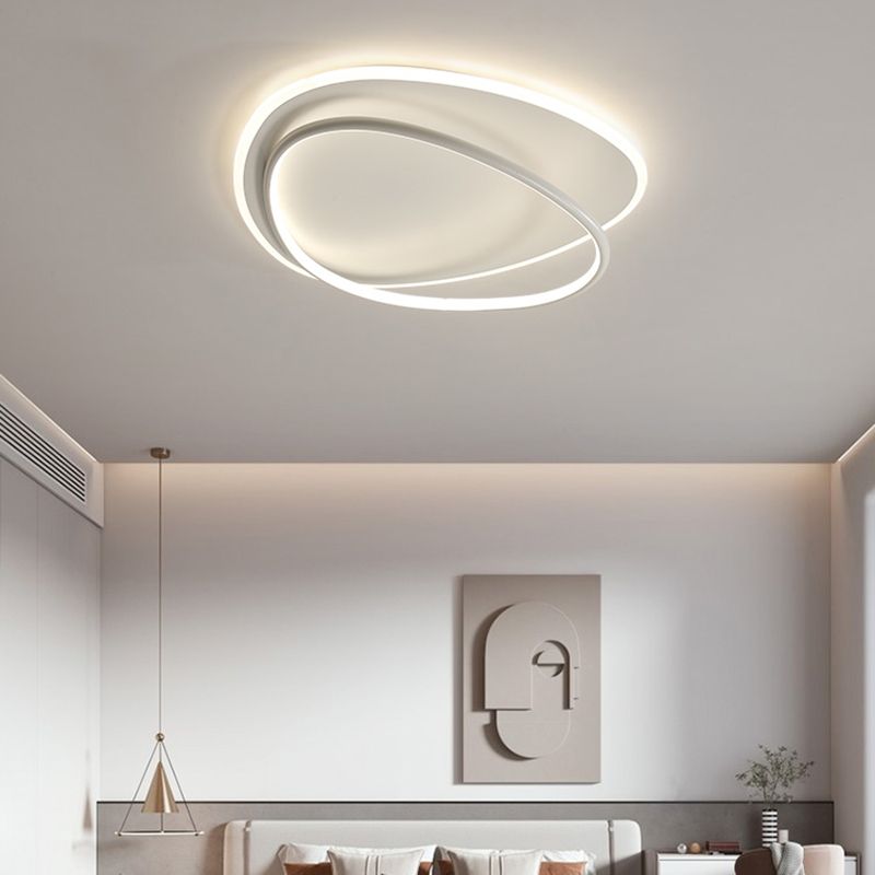 Plafonnier encastré à abat-jour rond en métal, luminaire moderne à 2 lumières