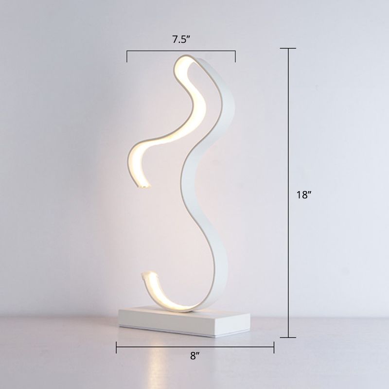 Aluminum Line Art Night Lighting Minimalism LED Accent Table Light for Living Room