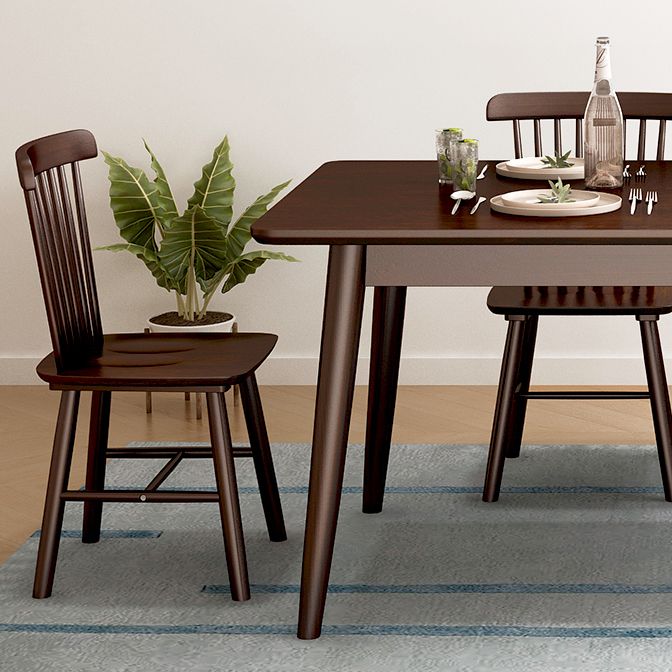 Minimalist Style Dining Table with Fixed Solid Wood Dining Table and Chairs for Home Use