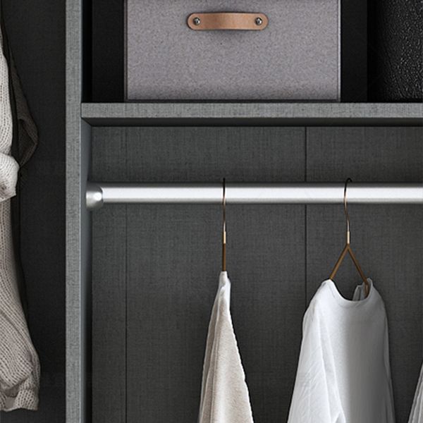 Grey Wardrobe Cabinet Contemporary Wooden Wardrobe Armoire for Home