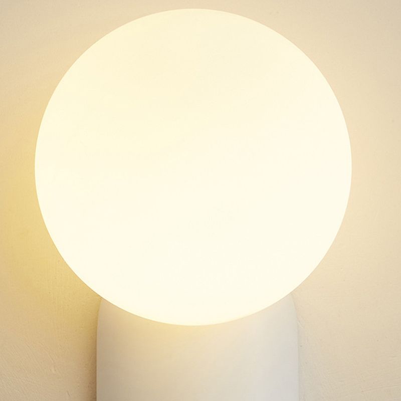 Single Contemporary White Glass Shaded Metallic Wall Mounted for Bedroom