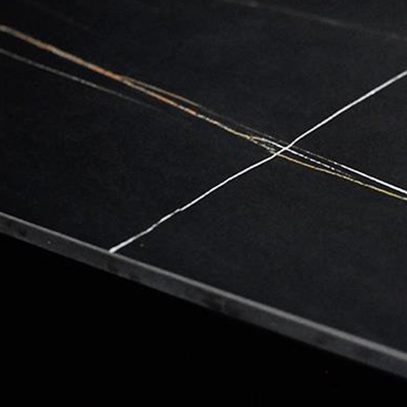 18.8" Tall Modern Ironcraft 4 Legs Black/white Slate Top Coffee Table