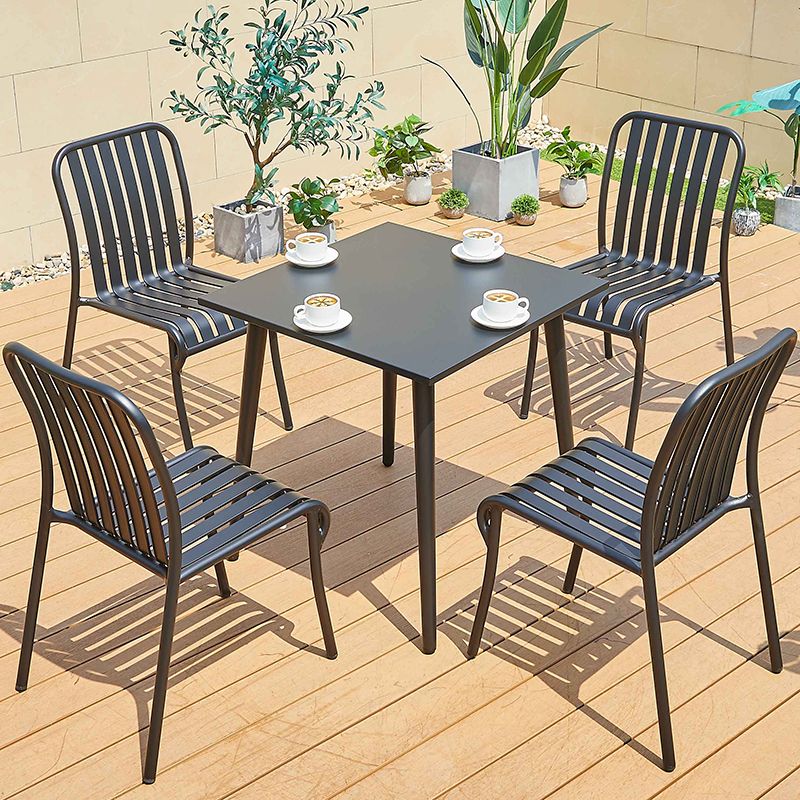 Water Resistant Dining Armchair Metal Stacking Industrial Armchair