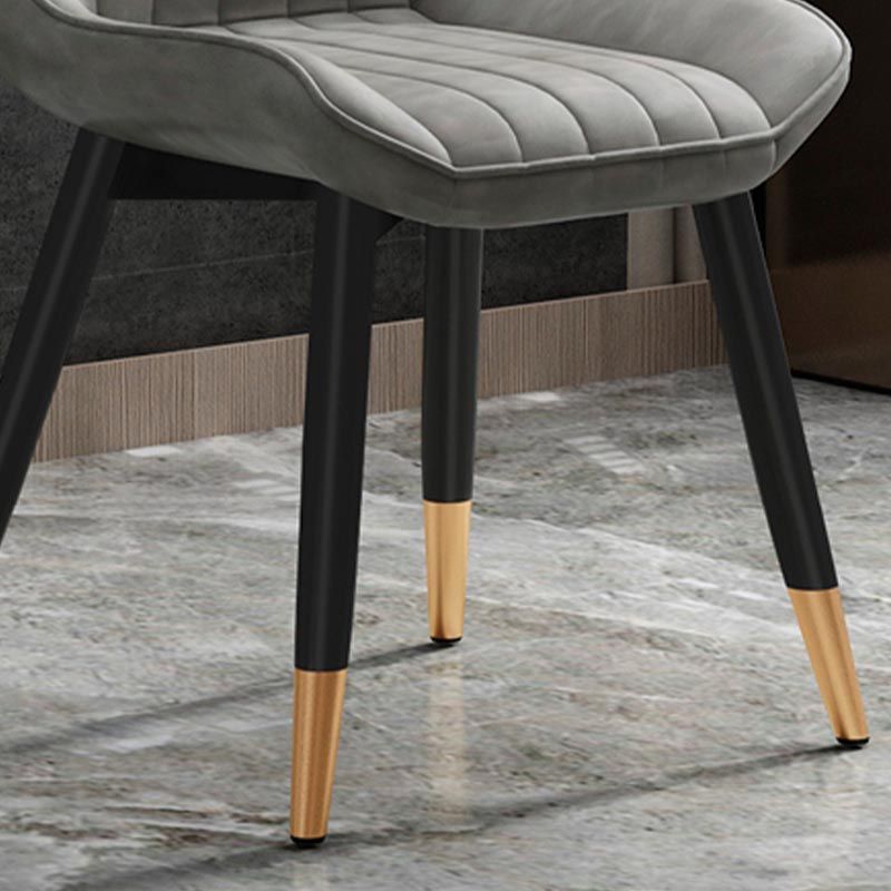 Glam Faux Leather Dining Chair Parsons Chair in Matte Finish for Home