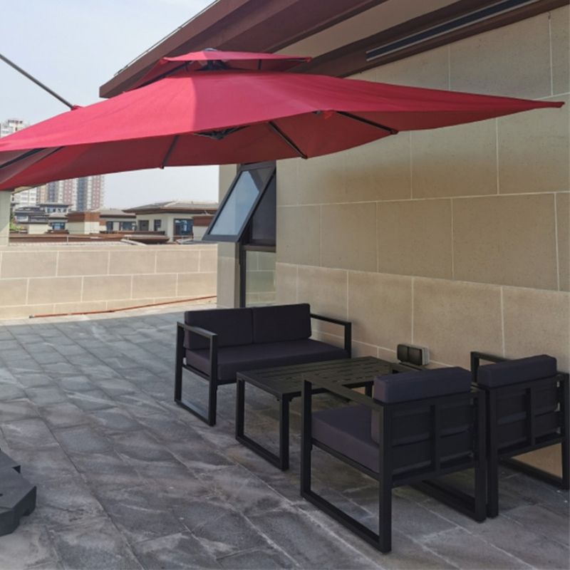 Contemporary Outdoor Patio Sofa Fabric Cushion Gray UV Resistant Water Resistant