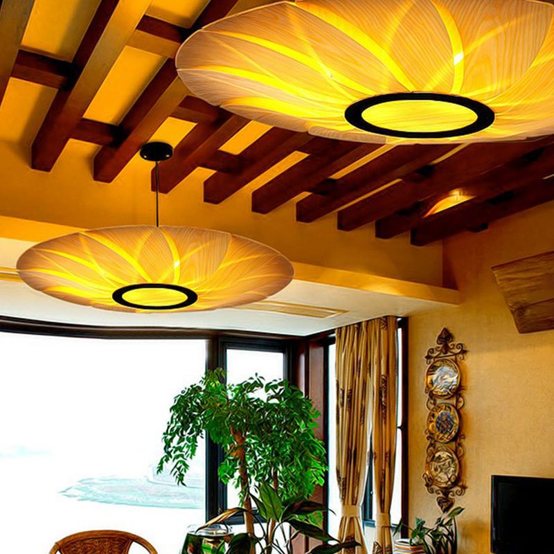 Plant Restaurant Ceiling Suspension Lamp Wooden Decorative Pendant Lighting Fixture