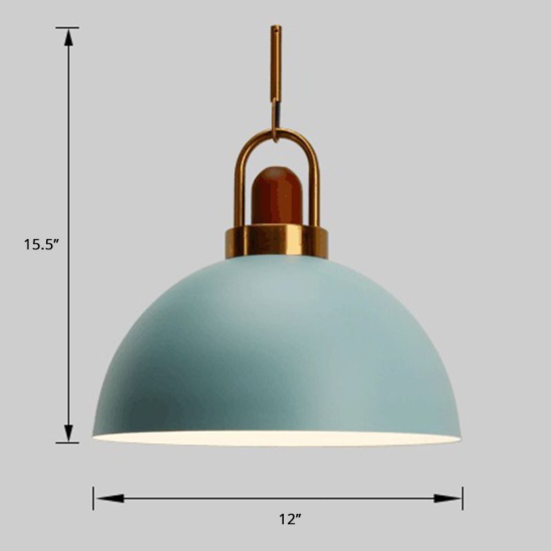 Schüsselform hängende Lampe Nordic Metal 1-Light Restaurant Deckenanhänger mit Lichtbogengriff