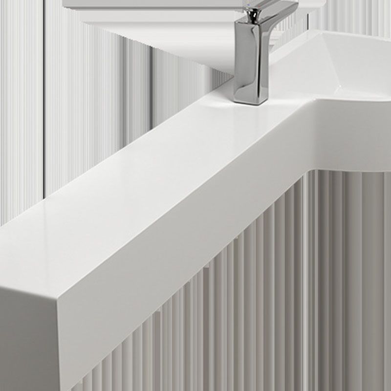 Contemporary Bathroom Sink Man Made Rock Specialty Wall Mount Bathroom Sink without Faucet