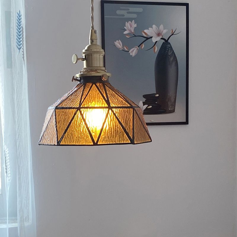 Luce a sospensione di vetro geometrica 1 illuminazione giù per il corridoio