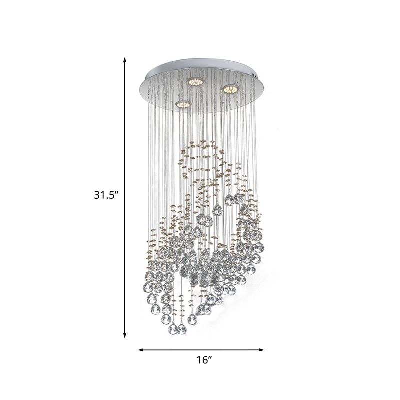 Kristallkugeln Chrom LED Cluster Anhängerblattform modernistische Suspensionsbeleuchtung für Schlafzimmer