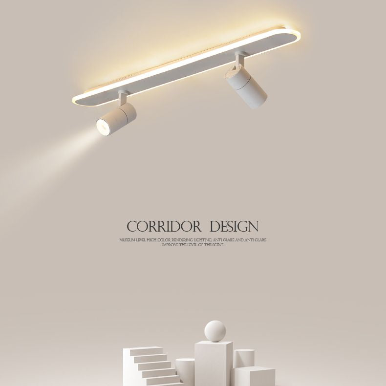 Oblong LED Semi Flush Ceiling Fixture in Modern Style Acrylic Indoor Flush Mount with Adjustable Lamp