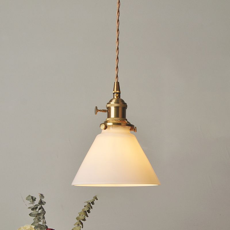Industrial Style Ceiling Light Fixture with Glass Shade for Living Room