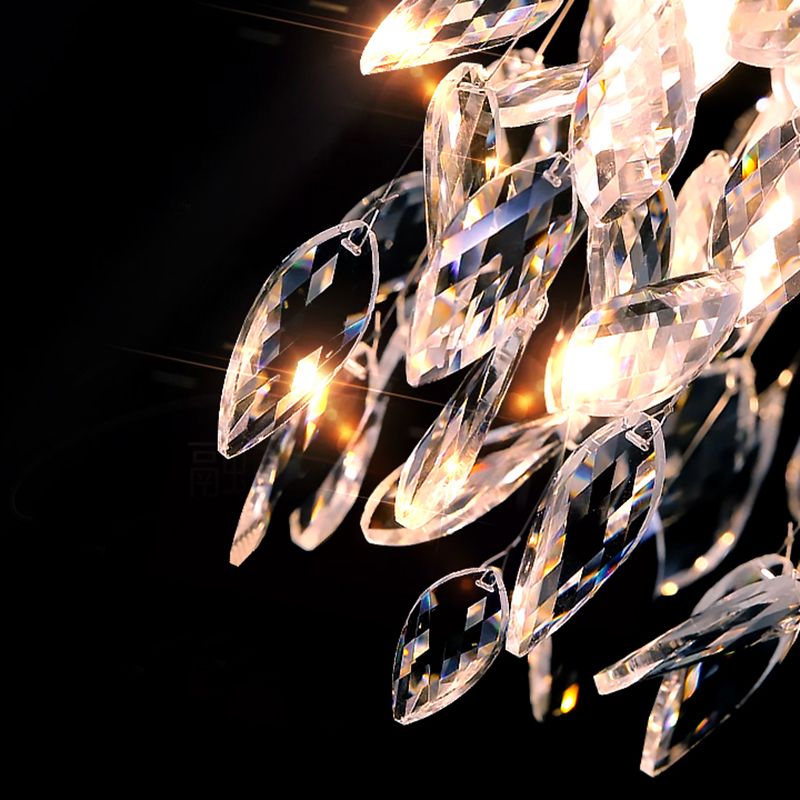 Gold Metal Modern Wall Sconce Geometric Shape Wall Light with Crystal Shade for Bedroom