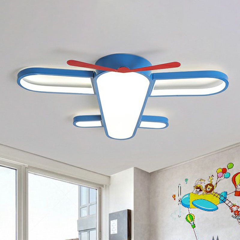 Flugzeug-Schlafzimmer Flush Mount Beleuchtung Acryl Kinder Stil LED-Unterputz-Halterung in Blau
