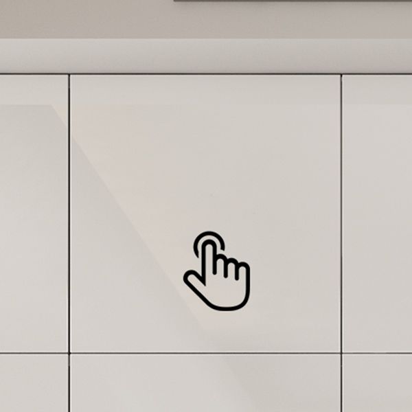 Engineered Wood Wardrobe Cabinet Modern Style White Armoire with Garment Rod