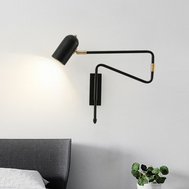 Single Light Bedside Wall Mount Light Adjustable Arm Reading Wall Lamp