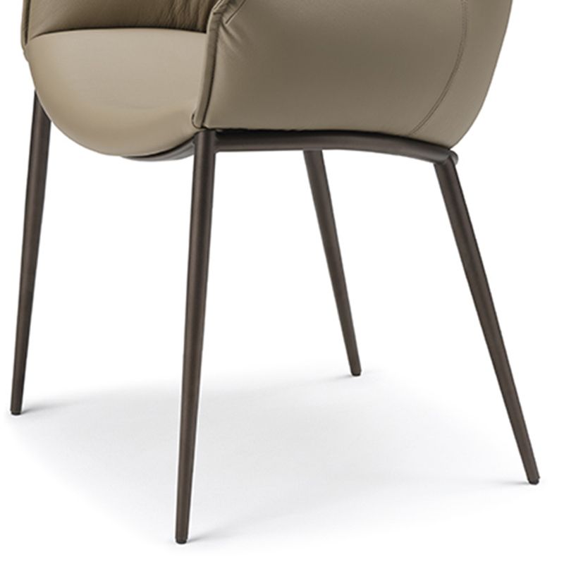 Industrial Arm Chair Metal Solid Back Dining Room Chair for Kitchen