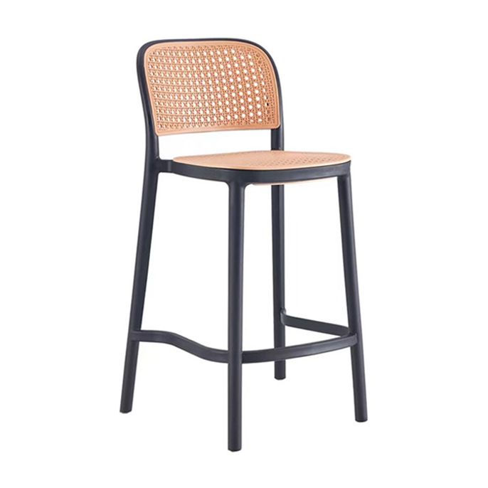 Scandinavian Plastic Barstool Plastic Furniture Rectangle Seat in Matte Finish