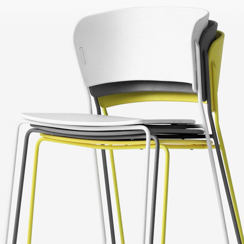 Chaise de salle à manger en métal de style contemporain Chaise de salle à manger sans accoudoirs (Ensemble de 2)
