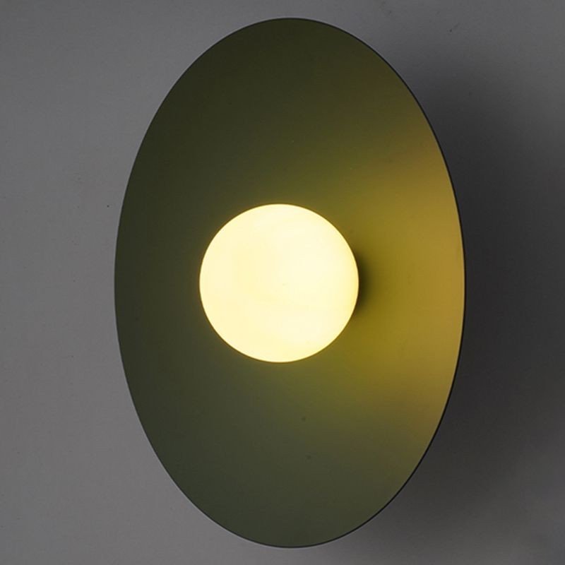 Modern Style Spherical Shape Wall Sconce Glass 1 Light Sconces for Corridor